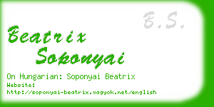 beatrix soponyai business card